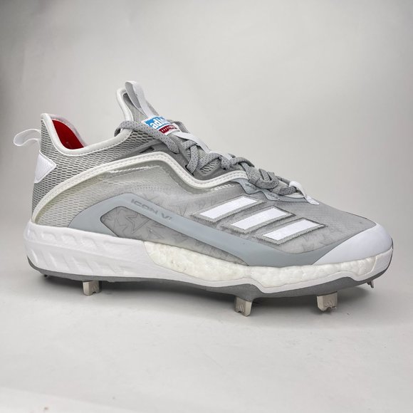 Adidas Icon VI 6 Boost Grey White Metal Baseball Cleats. Size 8. Style:EH2382. main image 6